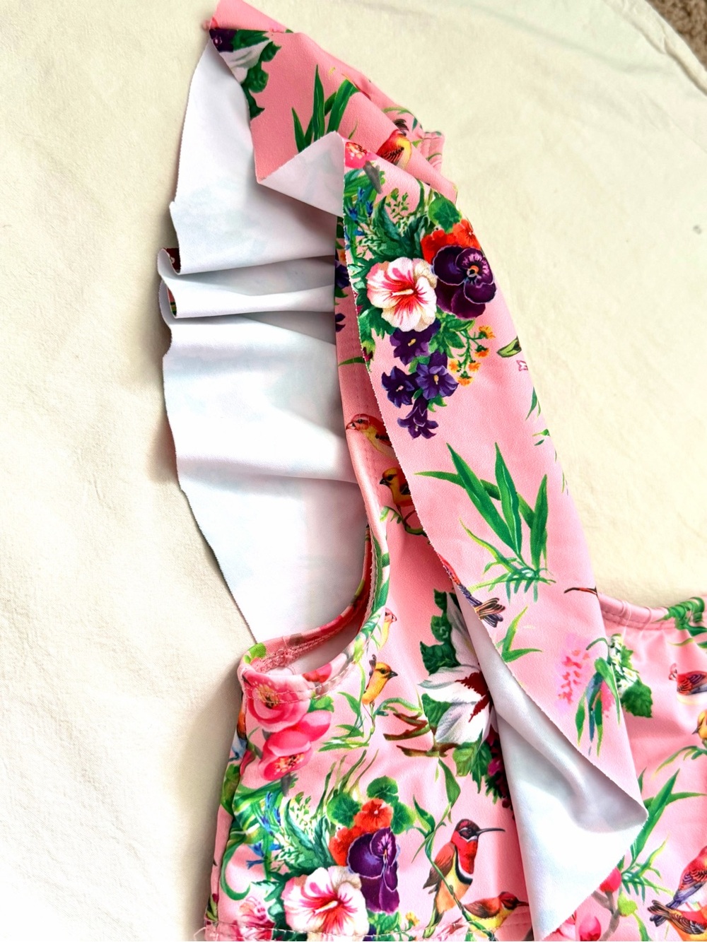 Pink Floral Ruffle Bikini Set - Picture 3 of 3
